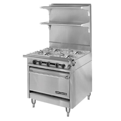 American Range HD34-4-1 34″ Gas Heavy Duty Range w/ (4) Open Burners, (1) Standard Oven, 188.000 BTU