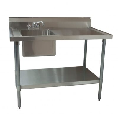 BK Resources BKMPT-3060G-L-P-G 60″ with Prep Sink(s) Work Table