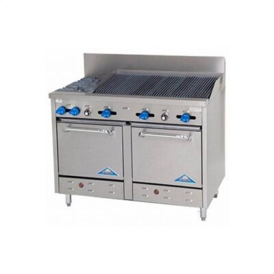 Comstock-Castle F3226-4RB 60″ Gas Restaurant Range w/ (2) Open Burners, 48″ Charbroiler, (2) Standard Ovens, 234.000 BTU