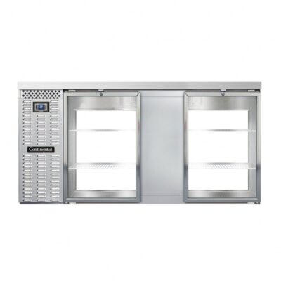 Continental Refrigerator BB69SNSSGDPT Pass-Thru Back Bar Cooler w/ 18 Cu Ft, 4 Glass Doors