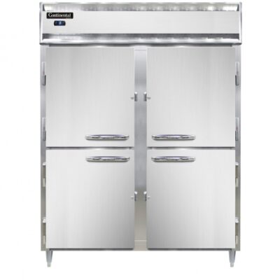 Continental Refrigerator D2FESNSSHD 57″ Extra Wide 2 Section Solid Half Door Reach-In Freezer