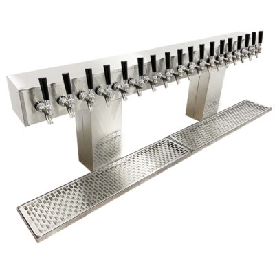 Glastender BRT-18-MFR Bridge Draft Beer / Wine Dispensing Tower w/ (2) 6″ Towers, 18 Faucets