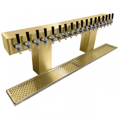 Glastender BRT-18-PBR Bridge Draft Beer / Wine Dispensing Tower w/ (2) 6″ Towers, 18 Faucets