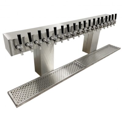 Glastender BRT-18-SSR Bridge Draft Beer / Wine Dispensing Tower w/ (2) 6″ Towers, 18 Faucets