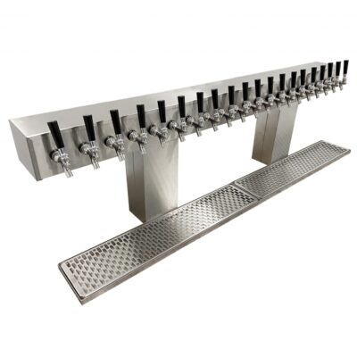 Glastender BRT-20-SSR Bridge Draft Beer / Wine Dispensing Tower w/ (2) 6″ Towers, 20 Faucets