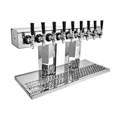 Glastender BT-12-MF Tee Draft Beer / Wine Dispensing Tower w/ (2) 5″ Towers, 12 Faucets