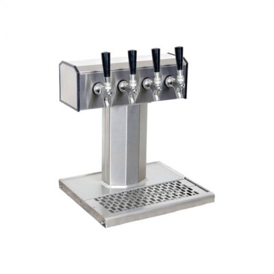 Glastender BT-4-PB Tee Draft Beer / Wine Dispensing Tower w/ (1) 5″ Tower, 4 Faucets