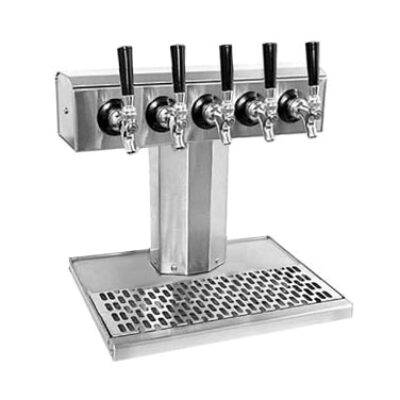 Glastender BT-5-MF Tee Draft Beer / Wine Dispensing Tower w/ (1) 5″ Tower, 5 Faucets