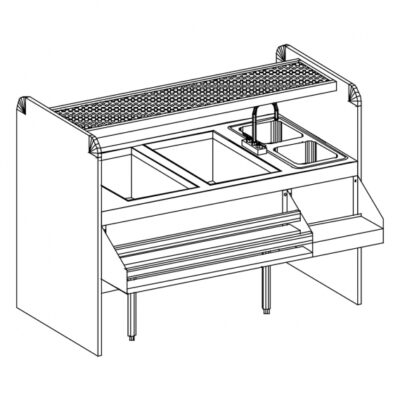 Glastender CS-60X32-CCW 60″ Pass-Thru Combo Underbar Ice Bin/Cocktail Station