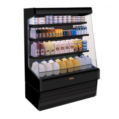 Howard-McCray R-OD30E-6-B-LED 75” Vertical Dairy Open Air Merchandiser in Black, Remote Refrigeration, 3 Shelves, w/ LED Lighting