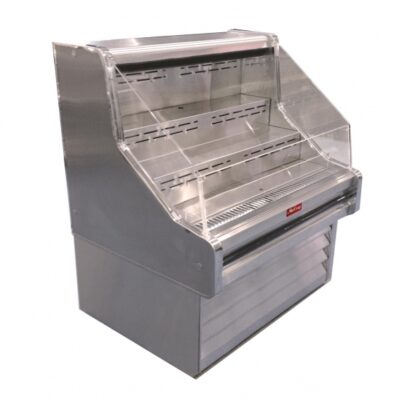 Howard-McCray R-OS35E-5-S-LED 63” Horizontal Open Impluse Merchandiser, Stainless Steel, Remote Refrigeration, 2 Shelves, w/ LED Lighting