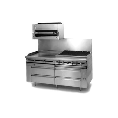 Jade JMRH-36B 36″ Gas Heavy Duty Range w/ 36″ Full Charbroiler, Modular & Open Legs Base, 90.000 BTU