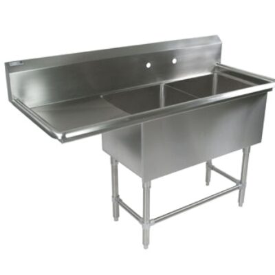 John Boos 2PB18244-1D24L 64″ (2) Two Compartment Sink