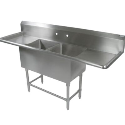 John Boos 2PB184-2D30 99″ (2) Two Compartment Sink