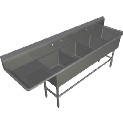 John Boos 4PB18-1D24L 100″ (4) Four Compartment Sink