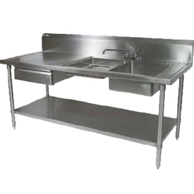 John Boos EPT6R10-DL2B-72R-X 72″ with Prep Sink(s) Work Table