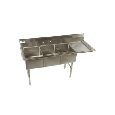 Klinger’s Trading ECS31824DR24 78″ (3) Three Compartment Sink