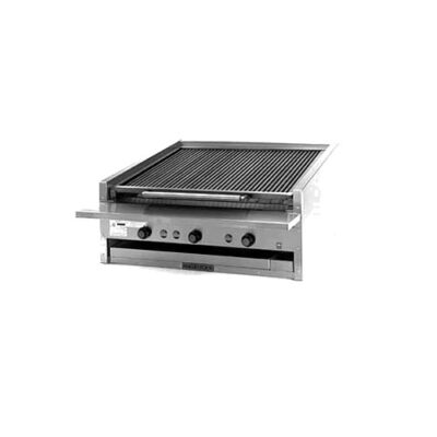 Magikitchn APM-SMB-624 24″ Countertop Gas Charbroiler w/ 4 Burners, Ceramic Briquettes