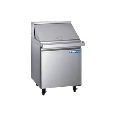 Norpole NP1R-SWMT Mega Top Refrigerated Prep Table w/ 1 Door, (9) 1/6 Pans & (3) 1/9 Pans