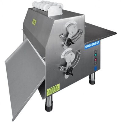 Somerset CDR-1500M Countertop Double Pass Dough Roller, 15″ Metallic Rollers Side Operation Large Hopper 1/2 hp