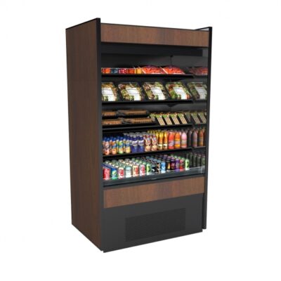 Structural Concepts B3632 36″ Vertical Self-Service Open Air Merchandiser, Laminate Exterior, Self-Contained, 4 Shelves, High Profile