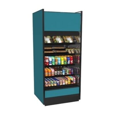 Structural Concepts B8832TM 88″ Vertical Self-Service Open Air Merchandiser, Laminate Exterior, Self-Contained Top Mounted, 4 Shelves, High Profile, w/ LED Lighting