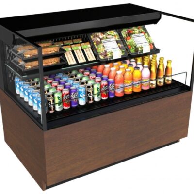 Structural Concepts NR6040RSSV 59″ Horizontal Self-Serve Open Air Merhandiser in Black, Self-Contained, 1 Shelf, Open Flat, w/ LED Lighting