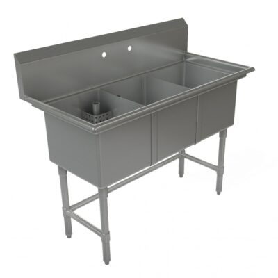 Tarrison TA-CDS31516-KIT 51″ (3) Three Compartment Sink