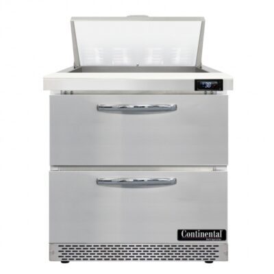 Continental Refrigerator D32N8-FB-D 32″ 2 Drawers Sandwich / Salad Prep Table