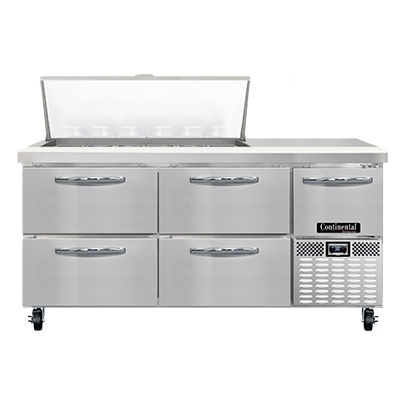 Continental Refrigerator RA68N18M-D Mega Top Sandwich Prep Table w/ 22 Cu Ft, 3 Sections