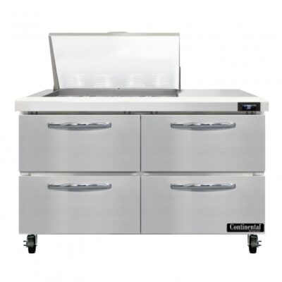 Continental Refrigerator SW48N12M-D 48″ Mighty Top Refrigerated Sandwich Prep Table w/ 4 Drawers