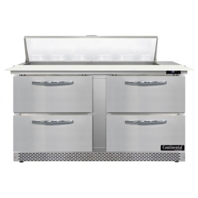 Continental Refrigerator SW60N12C-FB-D 60″ 4 Drawer Refrigerated Sandwich / Salad Prep Table