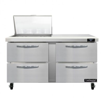 Continental Refrigerator SW60N12M-D 60″ Mighty Top Refrigerated Sandwich Prep Table w/ 4 Drawers