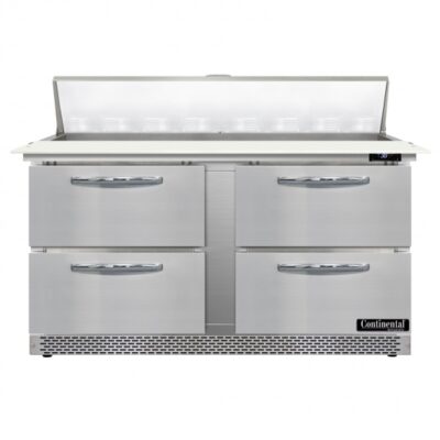 Continental Refrigerator SW60N16C-FB-D 60″ 4 Drawer Refrigerated Sandwich / Salad Prep Table