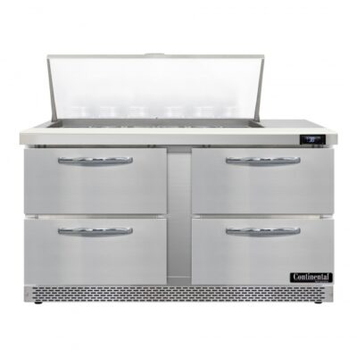 Continental Refrigerator SW60N18M-FB-D 60″ Mighty Top Refrigerated Sandwich Prep Table w/ 4 Drawers