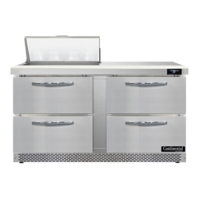 Continental Refrigerator SW60N8-FB-D 60″ 4 Drawer Refrigerated Sandwich / Salad Prep Table