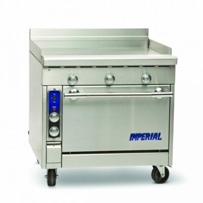 Imperial IHR-GT36-C 36″ Gas Heavy Duty Range, 36″ Full Girddle w/ Thermostatic Controls, (1) Convection Oven,125.000 BTU